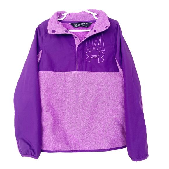 Under Armour Purple Quarter Zip Sweater Sz YS - Picture 8 of 8